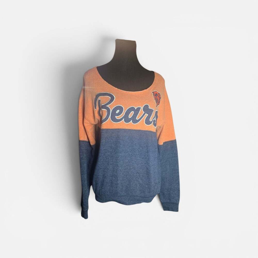 NFL Chicago Bears Women's Team Apparel Two-Tone Crewneck Pullover Sweatshirt - Picture 2 of 6
